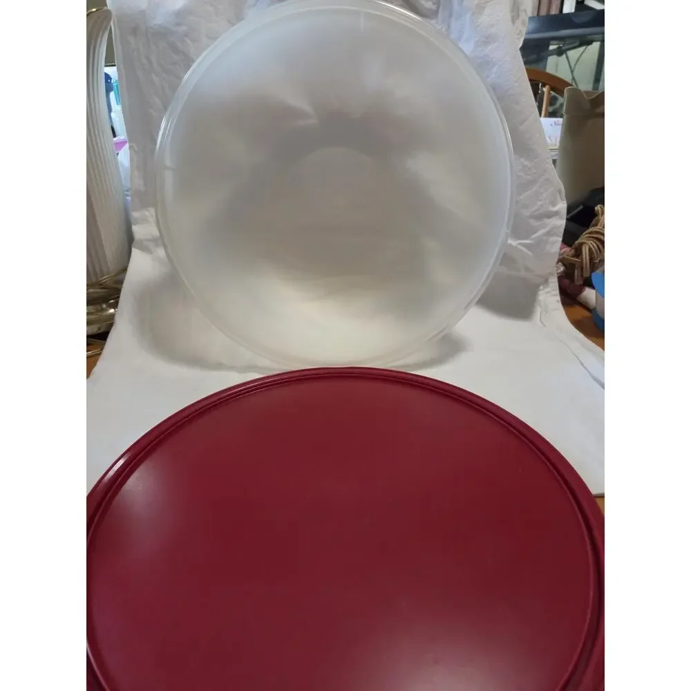 Tupperware ground clear red