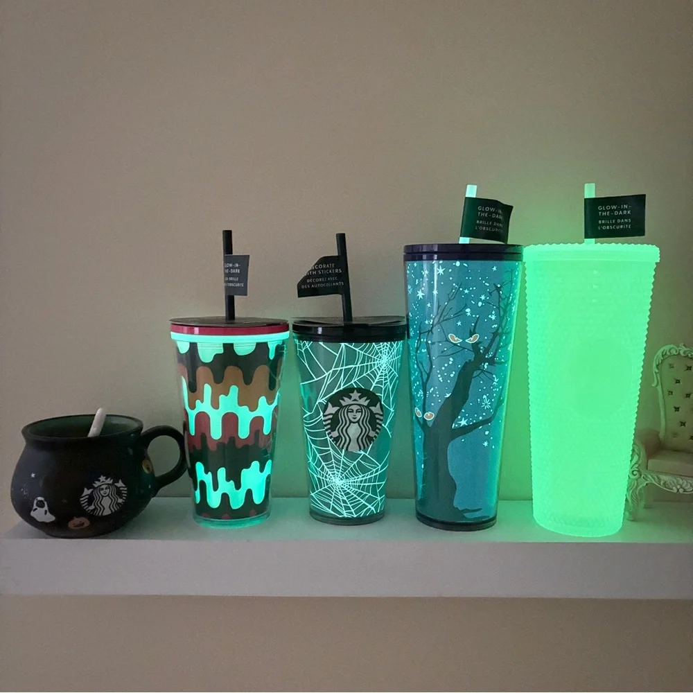 5x Starbucks halloween Glow in the dark Studded