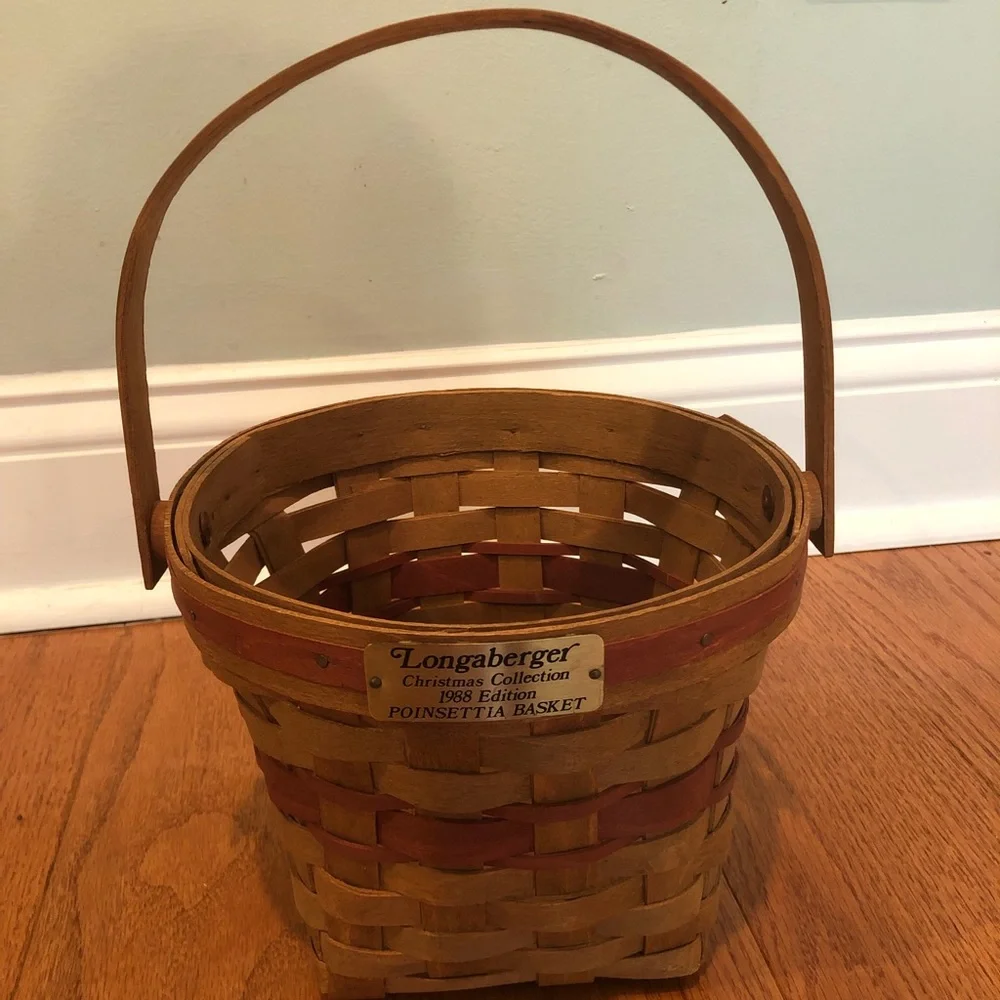 Longaberger 1988 Poinsettia Basket | Christmas Collection | Vintage Decor