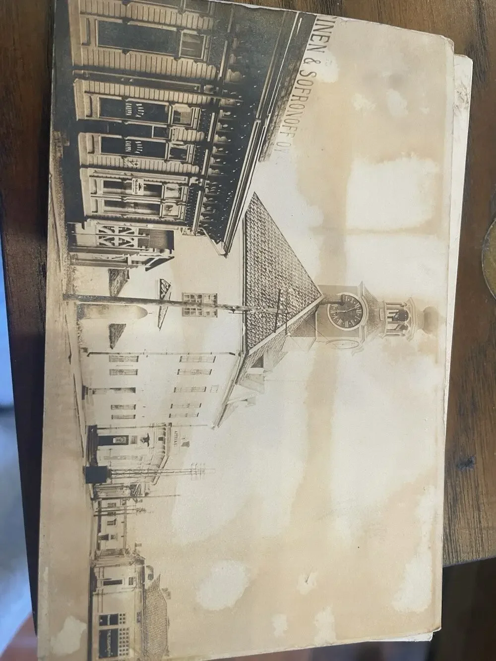 Early 1900s Lawrence KS Real Photo Postcard Main Street Clock Tower 1906