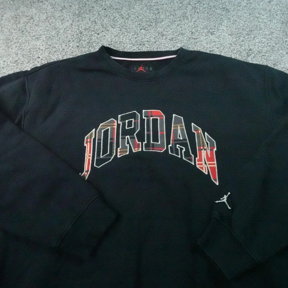 Jordan Sweatshirt Mens XL Black Logo Crewneck Pullover Fleece Jumpman Basketball