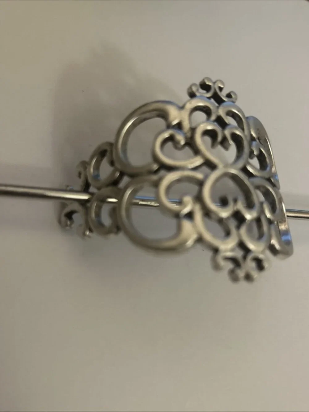 Celtic Hair Barrette Clip Silver Zinc Alloy Celtic Medieval Hearts Eternal Love