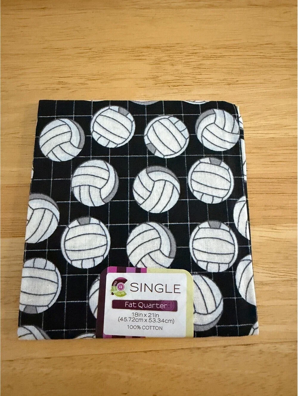 Fabric Editions Volleyball Fat Quarter 18in x 21in Fabric
