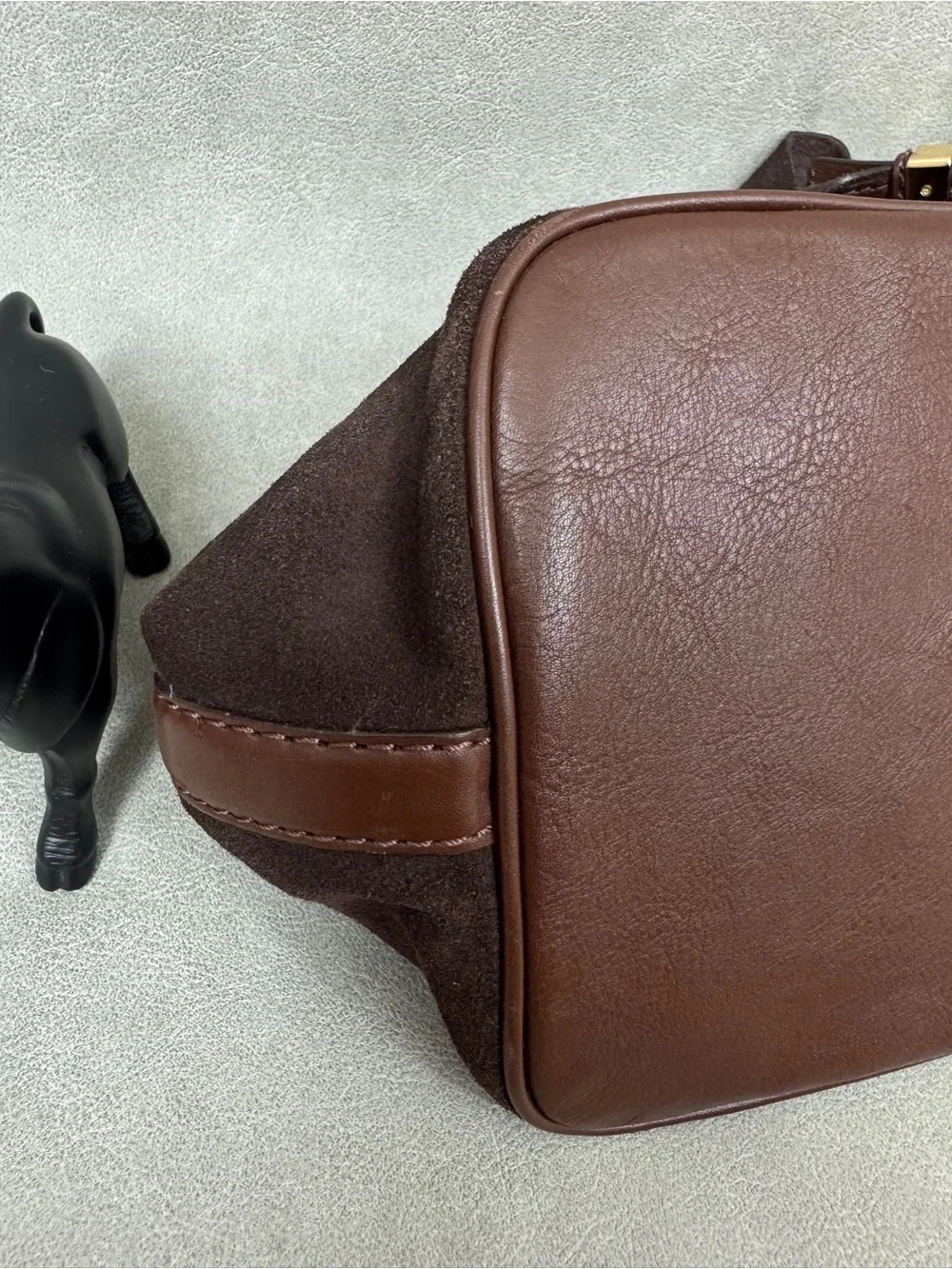 Michael Kors Dark Brown Suede Hobo with Gold Hardware