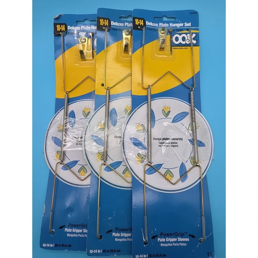 OOK Deluxe‎ Plate Hanger Set 10-14 Inches Hangs Up to 30 Lbs 50472 New Lot Of 3