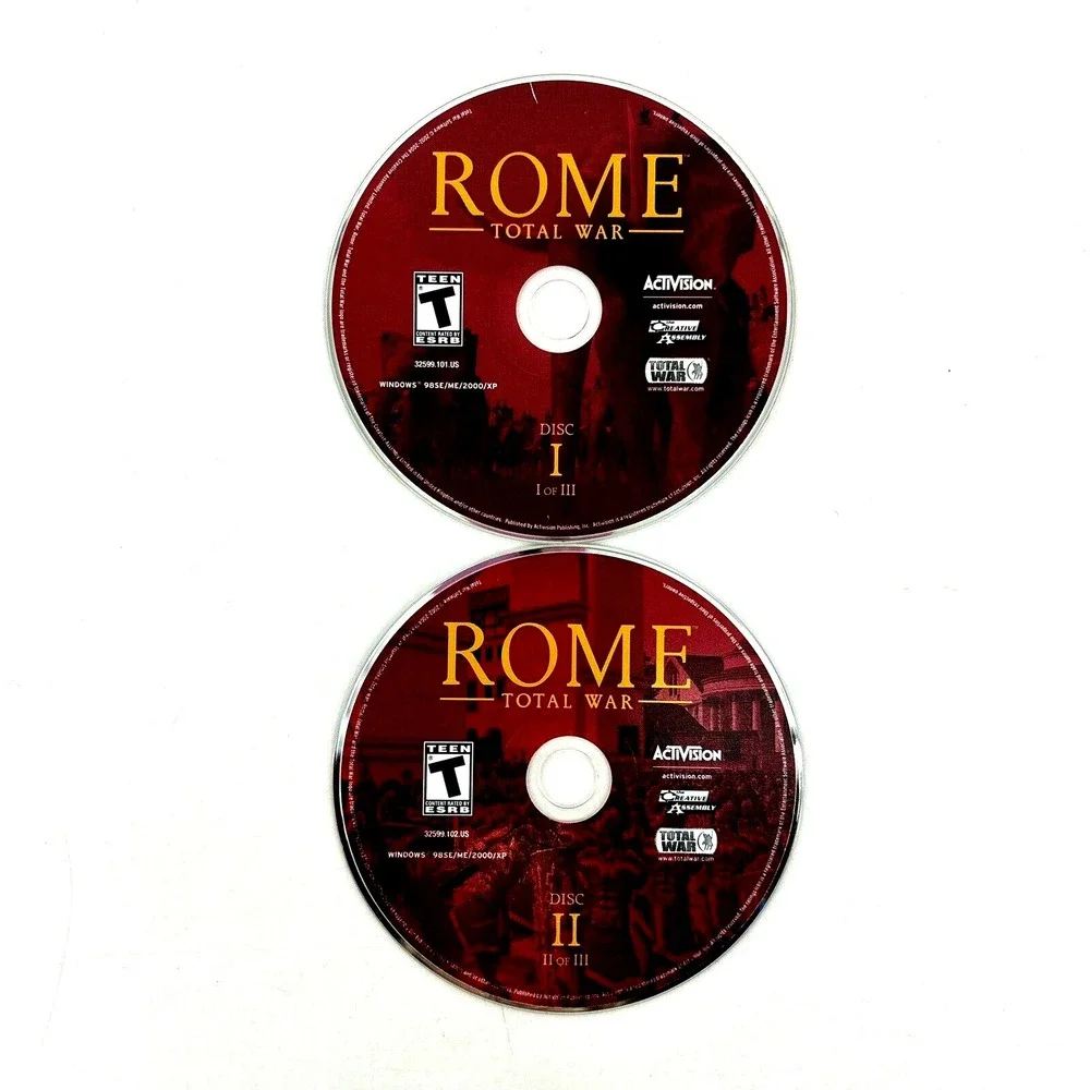 PC Game Lot Vintage Doom II, Rome Total War & Heroes IV of Might &‎ Magic CD Rom