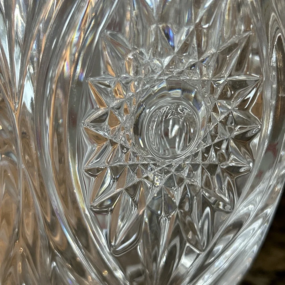 Vintage Nachtmann Bavarian Clear Crystal Vase Florenz New w/Original Box Navette
