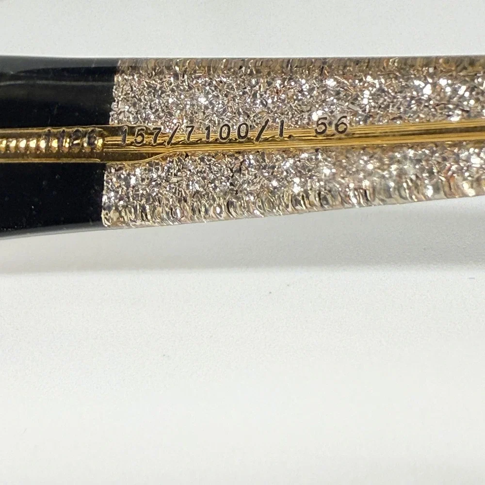 Vintage Silhouette M 1126 Eyeglasses Frames Gold Glitter Clear Cat Eye 56-14-130