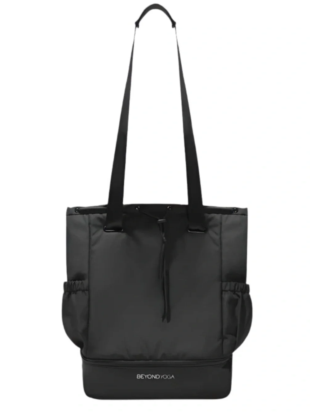 BEYOND YOGA Black Convertible Gym Bag Backpack Drawstring Tote Shoe Compartment