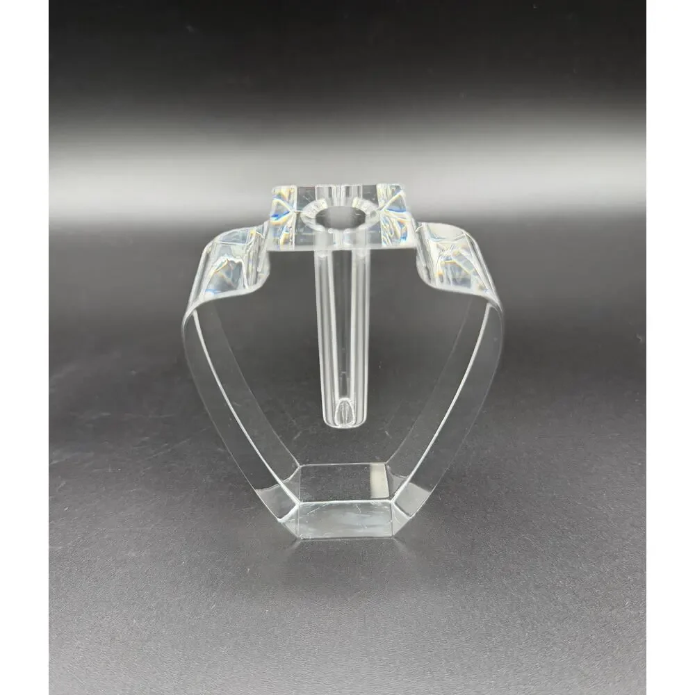 Tizo Design Clear Heavy Crystal Bud Vase 3.5” Modern Minimalist Decor