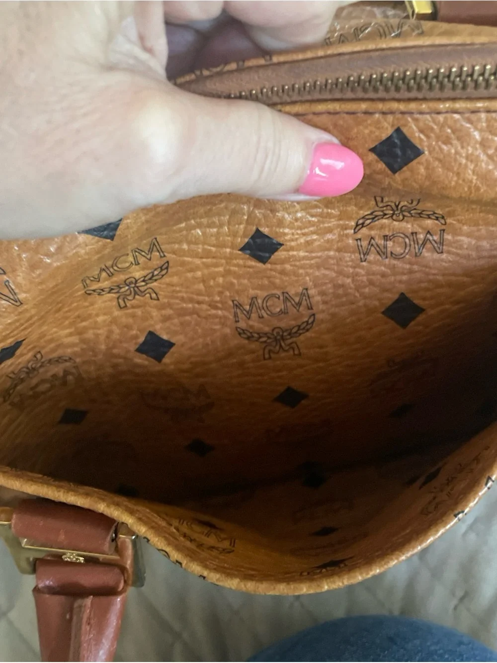 MCM satchel cognac