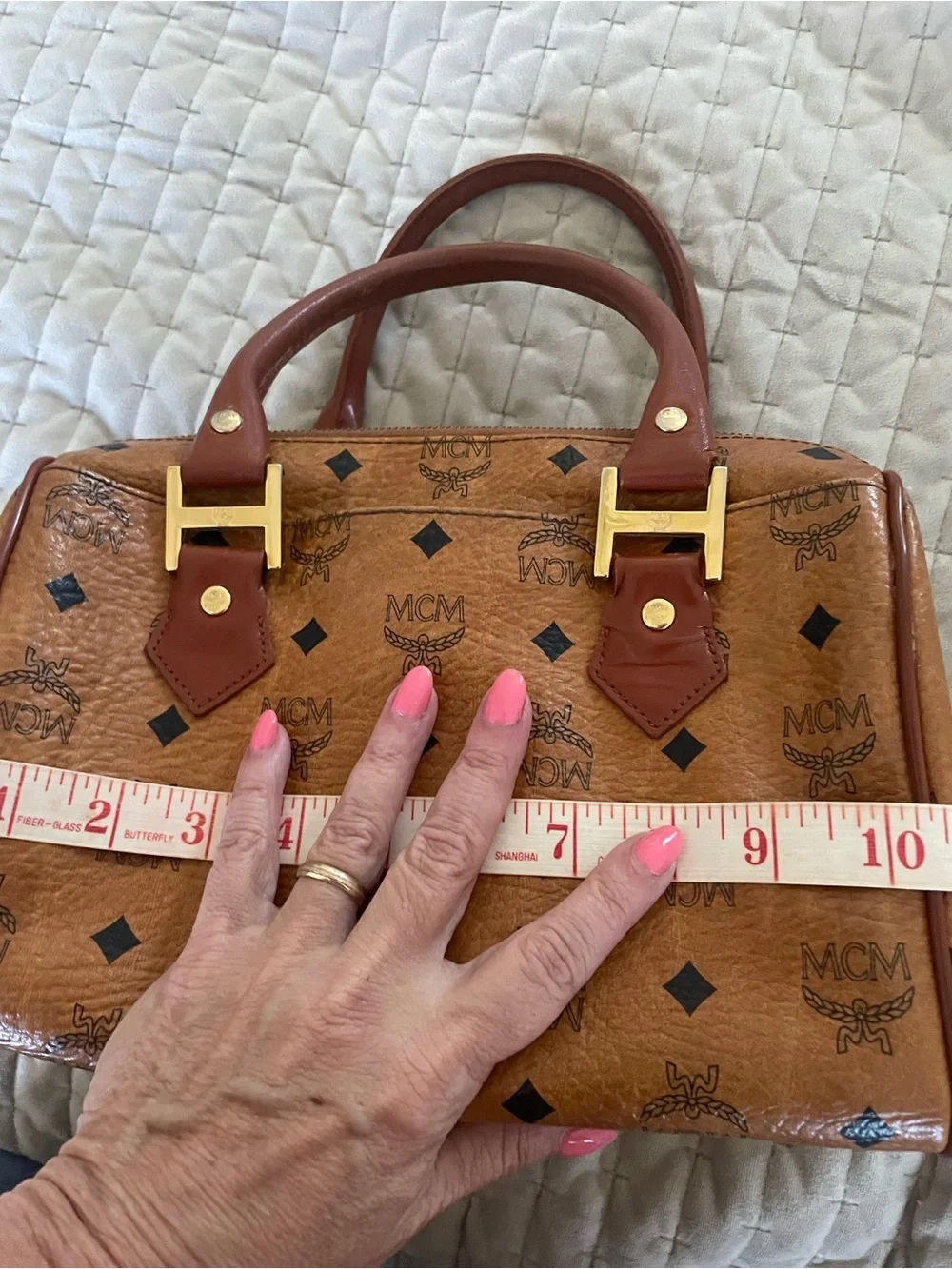 MCM satchel cognac