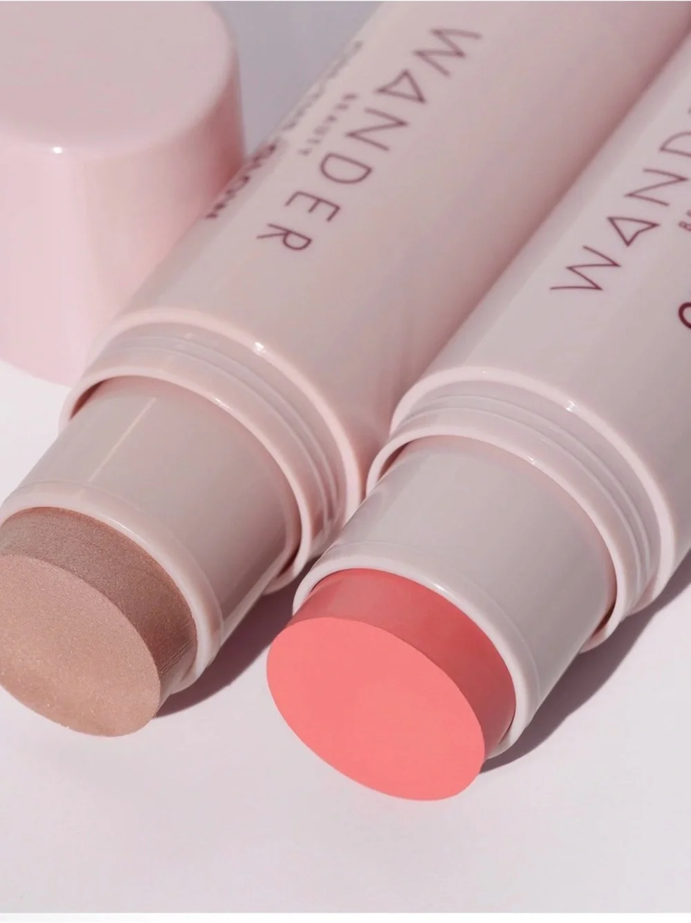 ✨ Wander Beauty On-The-Glow Blush & Illuminator Duo Stick Coral Rose & Nude Glow