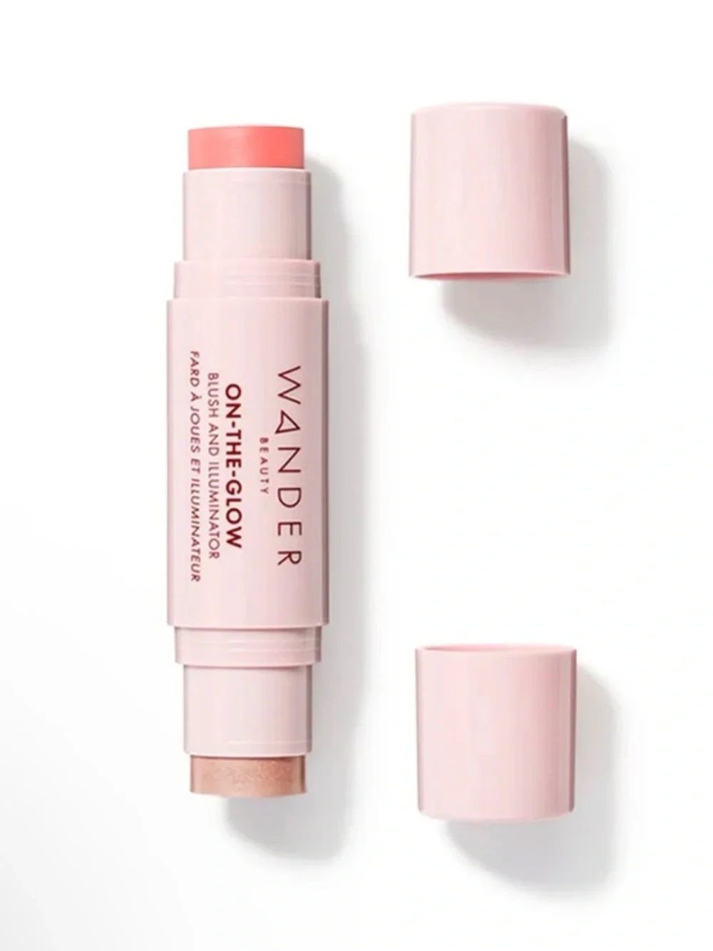 ✨ Wander Beauty On-The-Glow Blush & Illuminator Duo Stick Coral Rose & Nude Glow
