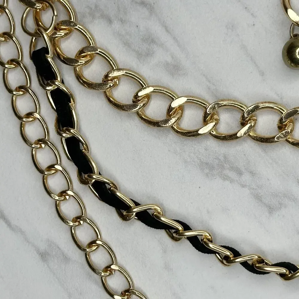 Chunky Gold Tone Multi Chain Link Belt Small/Medium (S/M) Y2K Festival ✨