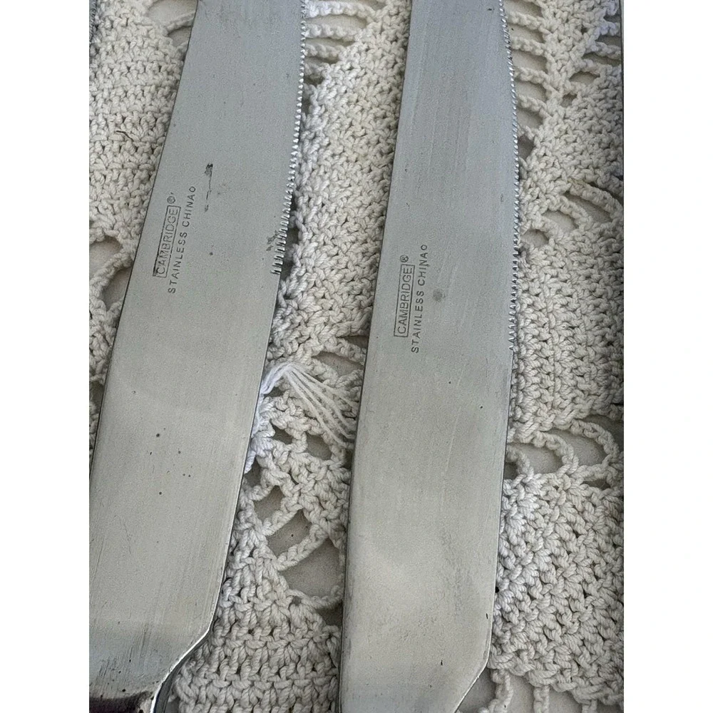 Cambridge Silver Rooster stainless steel dinner knives Set 4 Farmhouse Charm