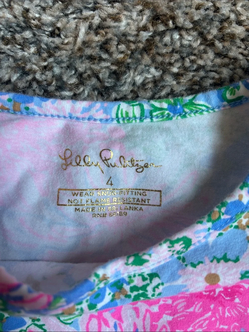 Lilly Pulitzer Girls Floral Long Sleeve Pajama Set in Pink & Blue