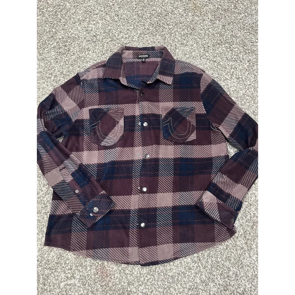 Men's True Religion Fleece‎ Shacket Flannel Sz XL (2047)