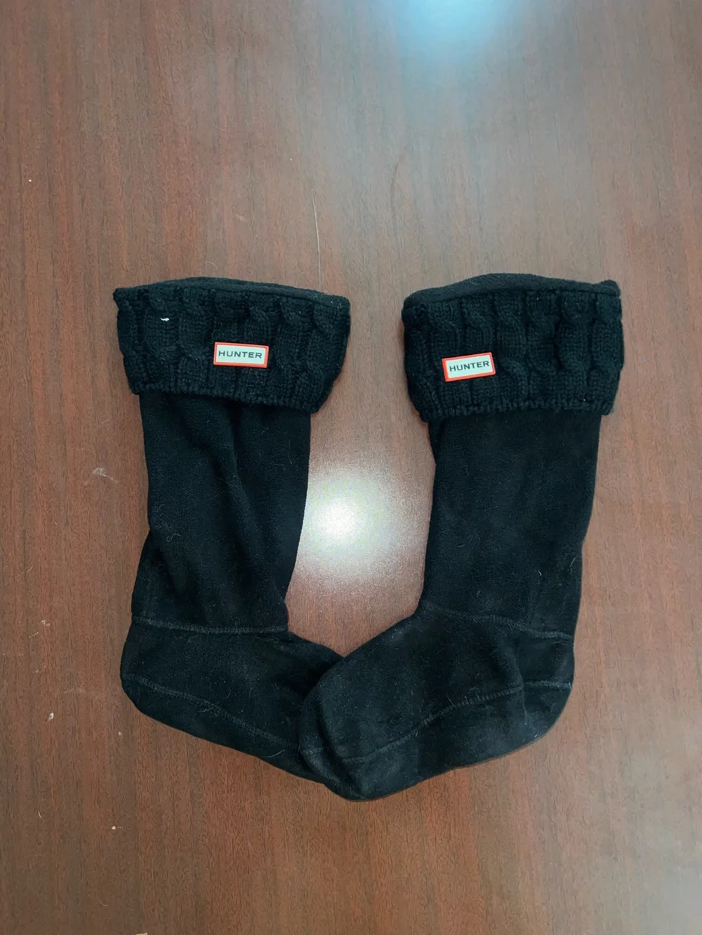 Hunter Black Cable-Knit Cuff Boot Inserts