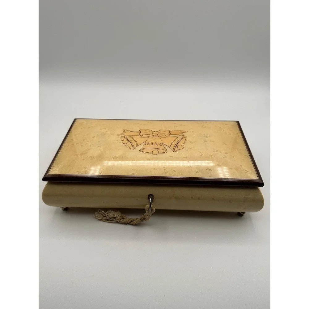 Vintage Reuge Italian Music Box Inlaid Wood Jewelry Keepsake