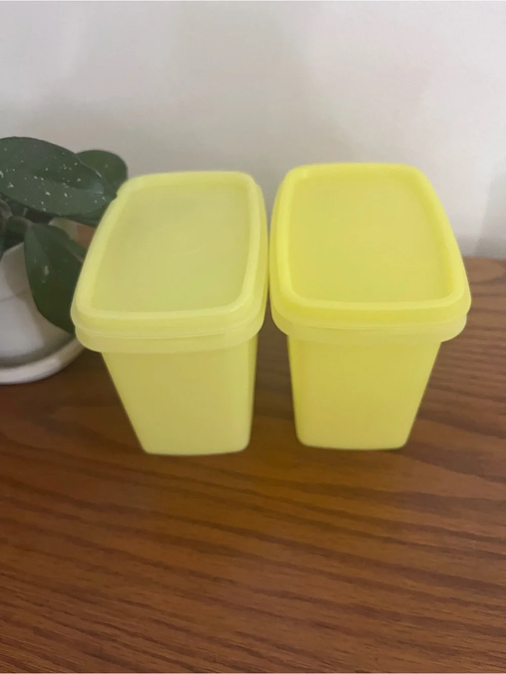 Yellow Plastic Food Storage Containers - Set of 2