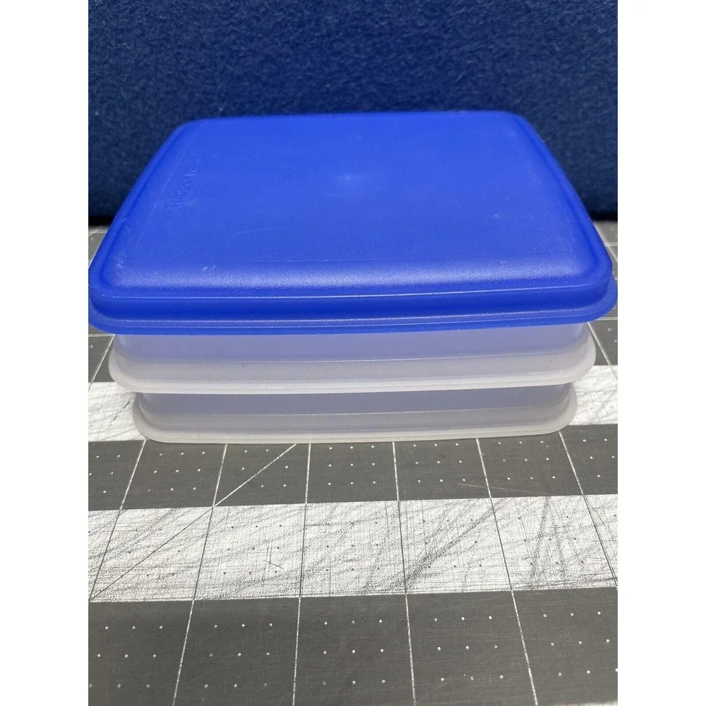 Tupperware Hot Dog Keeper Container Stacking Blue