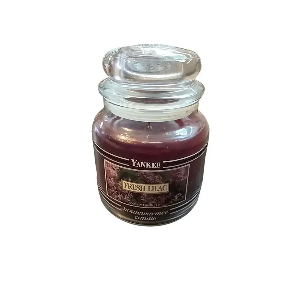 Yankee Candle Black Band Fresh Lilac 14.5 Oz Retired Dark Purple- slightly‎ used