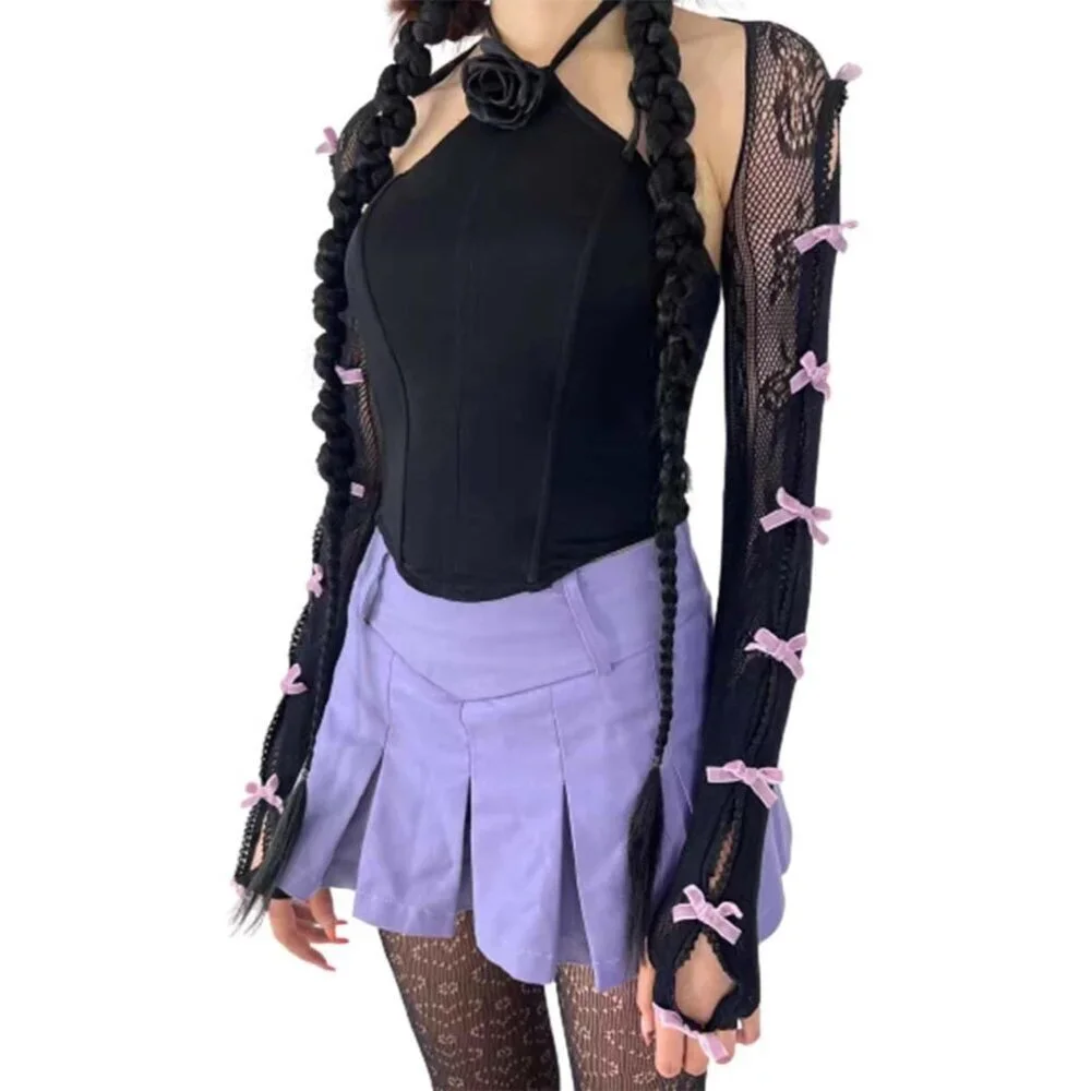 Women's Mesh Lace Shrug Crop Top Y2K Arm Sleeves Fairycore Accessories