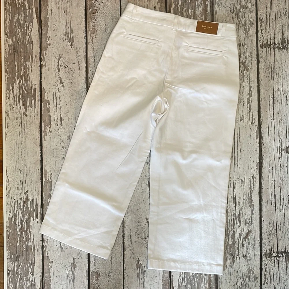 NWOT Kate Spade White Capri White Crisp Denim