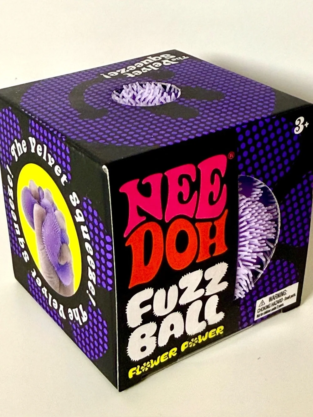 RARE NeeDoh Fuzz Ball - Purple Flower Power | NEE DOH Sensory Fidget Toy Squishy