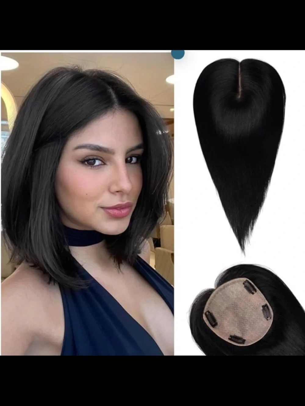 12” Human Hair Topper Clip In Hair Topper Crown Thinning Grey Coverage 5x5