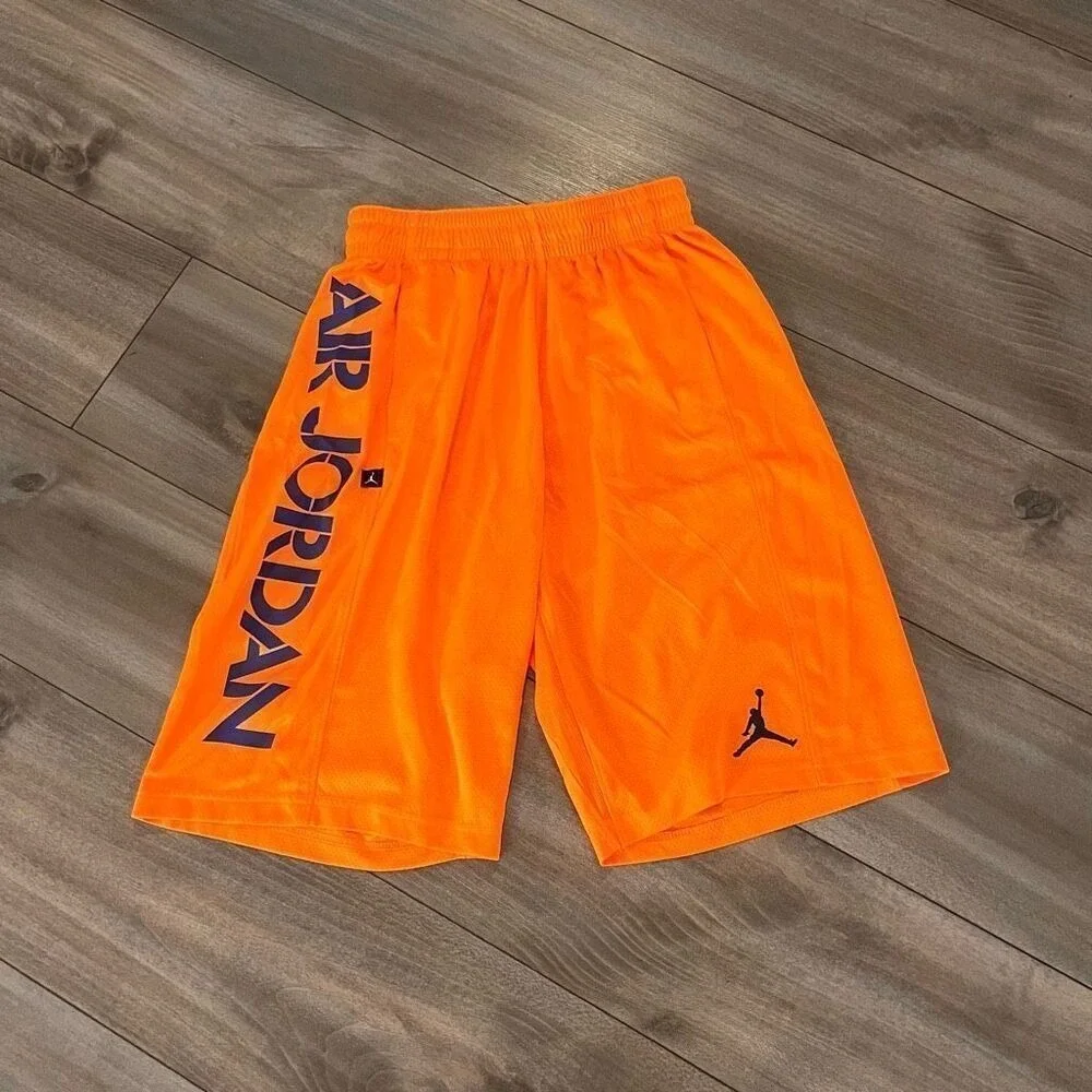 Air Jordan Orange Athletic‎ Workout Shorts Men Small Bin O-0