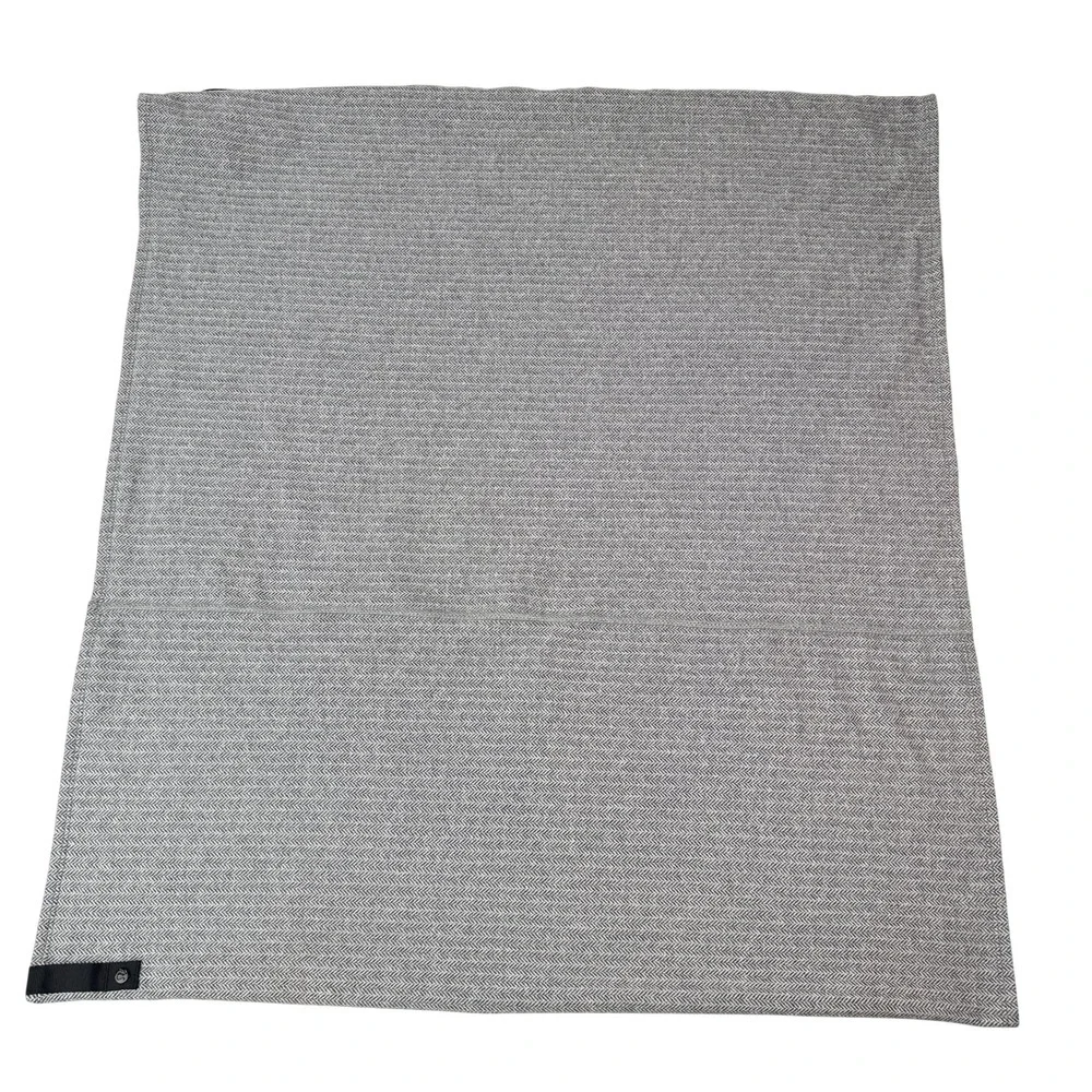 Lululemon Vinyasa Scarf Grey White Herringbone Snap Infinity Wrap Rulu Accessory