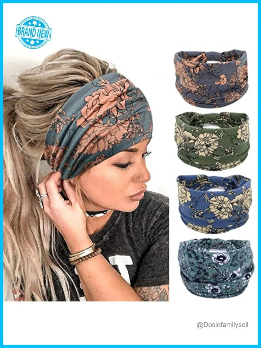 Wide Boho Knotted Headband Yoga Workout Hair Accessories African Head Wrap 4