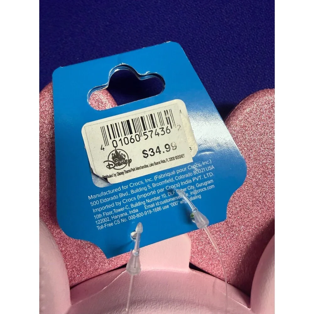 2026 Disney Parks Crocs Pink Minnie Mouse Ears Headband New