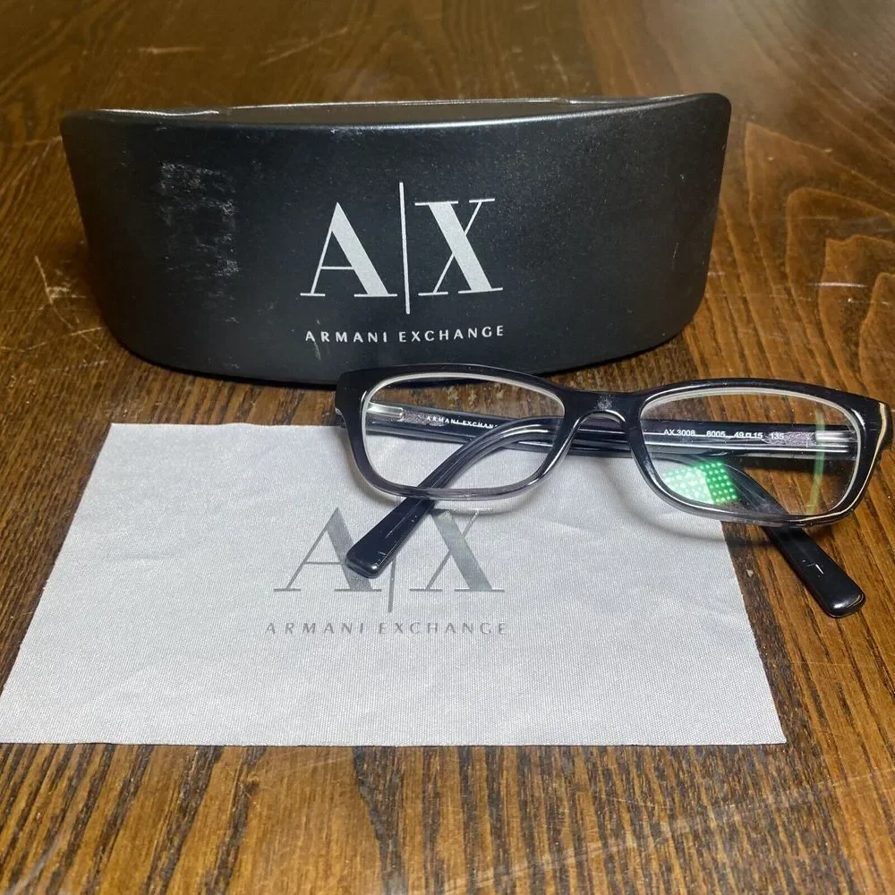 Armani Exchange AX 3008 8005 Ladies Eyeglass Frames‎ 49-15-135 Black