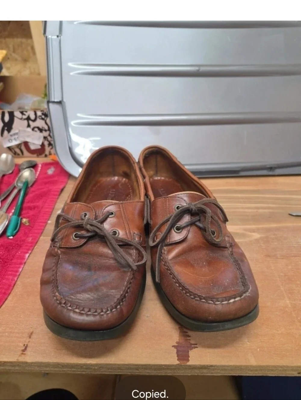 LL Bean Boat Shoes Mens 13D Brown Leather Casco Bay Moccasin Loafers Casual