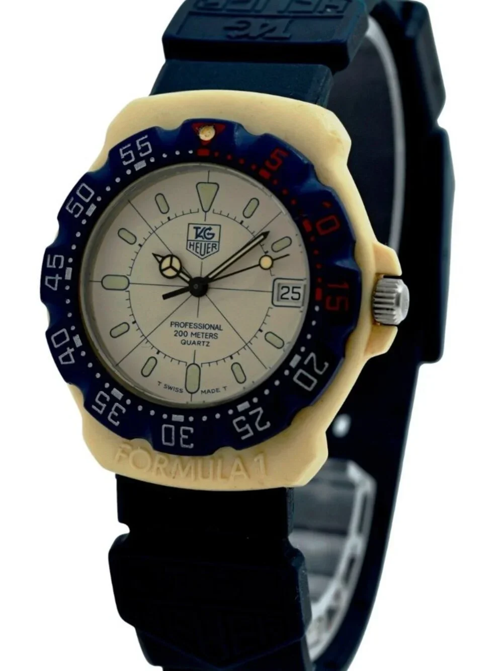 Tag Heuer 35mm Men's Formula 1 White/ Blue Swiss Quartz F1 Watch! Ref: 387.513!
