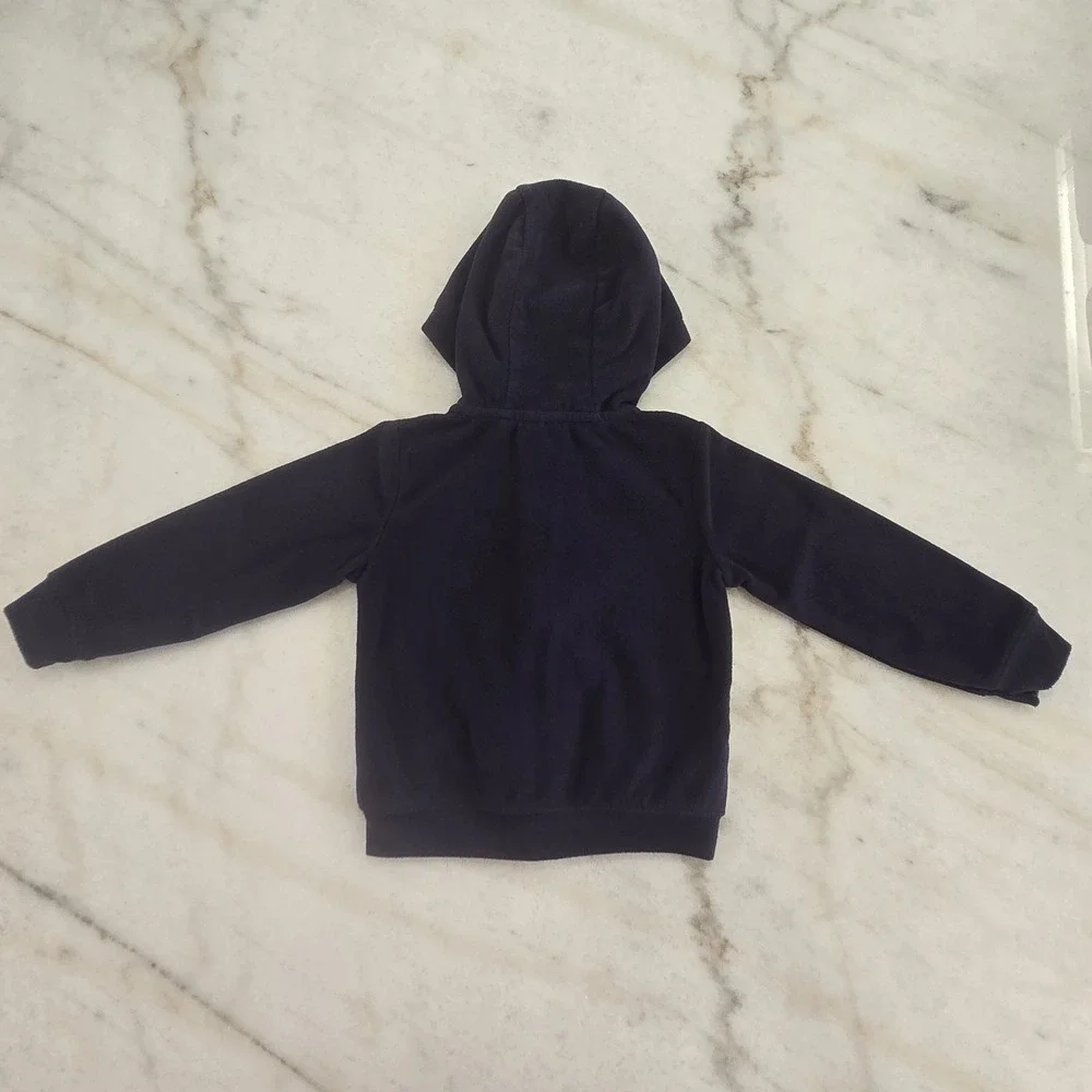 Simple Joys by Carter's Boys 24M Full Zip Navy Blue Fleece Hooded Jacket Toddler