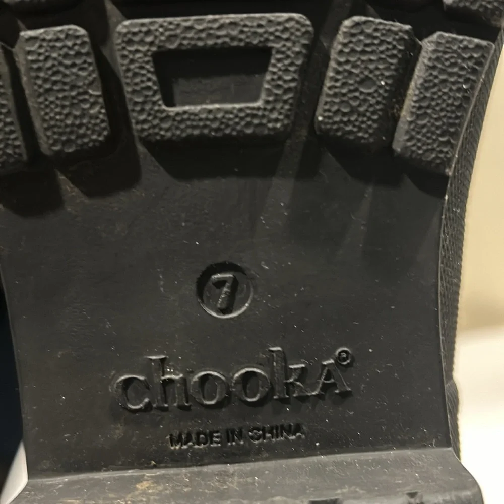 Chooka womens Eastlake Premium slip in floral Mid calf lined Rain Boots size 7
