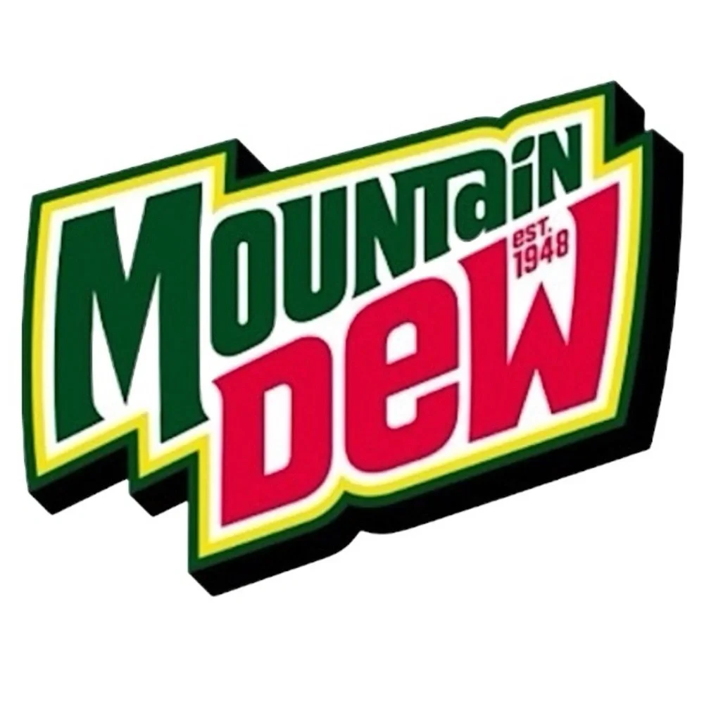 Mountain Dew Crew Socks Novelty Reinforce Toe Black Green Red Unisex Men 6-13