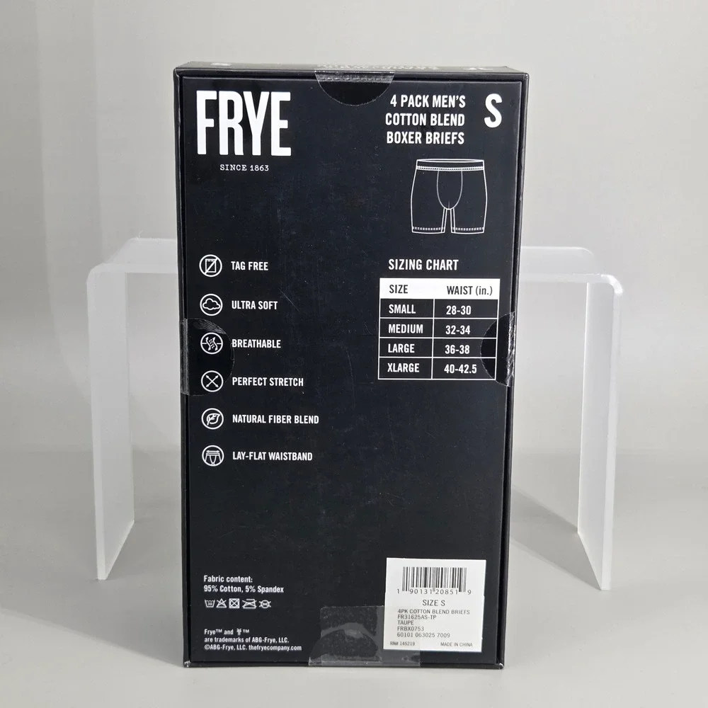 Frye Boxer Briefs Mens Small 4 Pack Cotton Blend‎ Taupe Grey Neutral Essentials