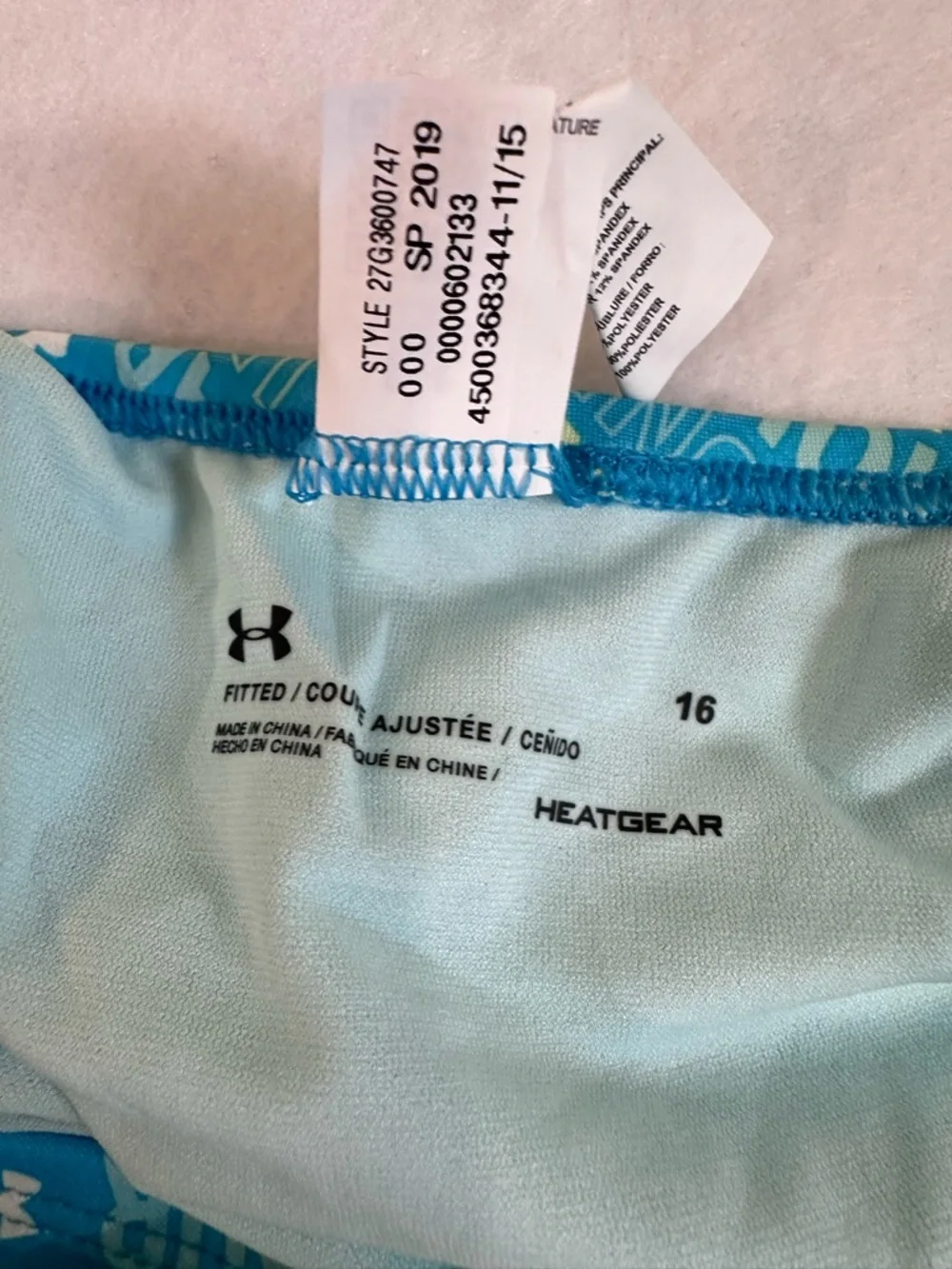 Under Armour teal blue