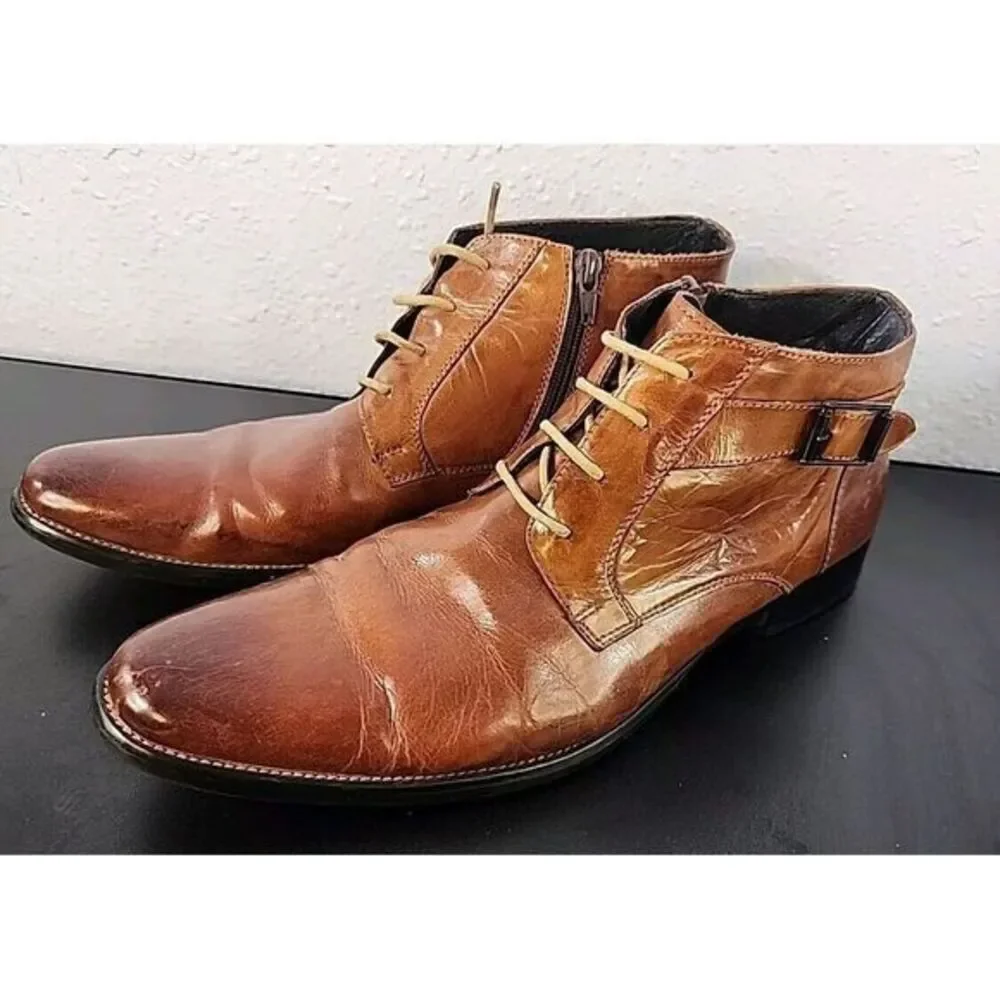 OLLYGAN 1981‎ Leather Bootie Handmade  Size 44 Eu USA 10