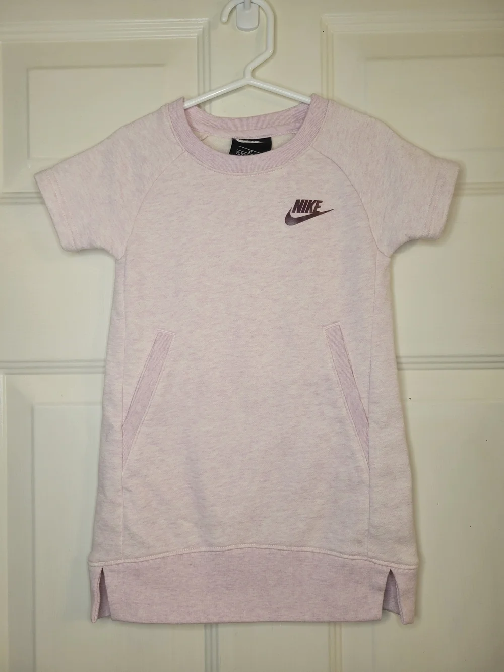 Nike Light Pink Short Sleeve Sweatshirt Dress
