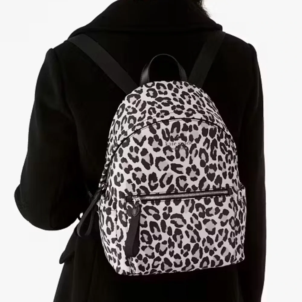 Kate Spade Chelsea Spotted Leopard Print Medium Backpack Violet Mist NWT