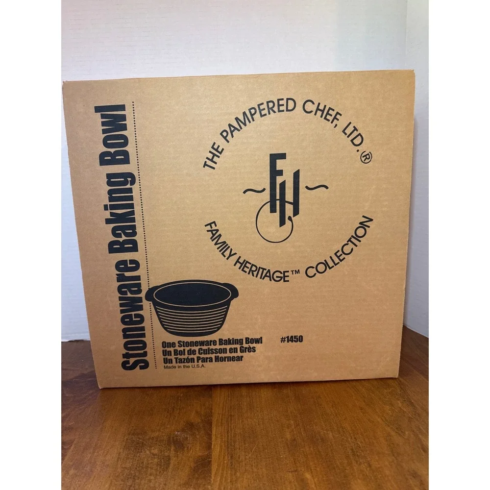 Pampered Chef Family Heritage Collection Stoneware Baking Bowl 1450 Made in USA