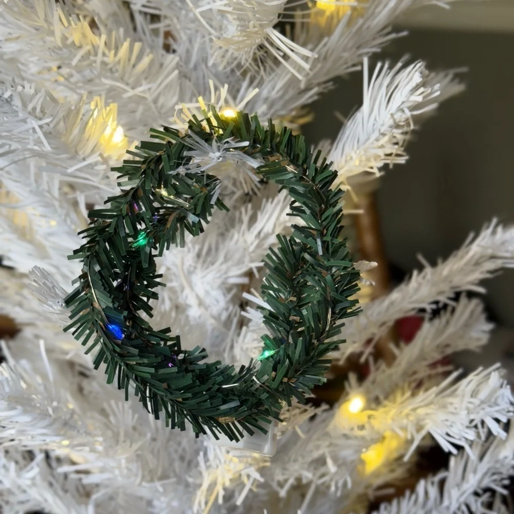 Vintage Green Holiday Garland with Lights Ornament