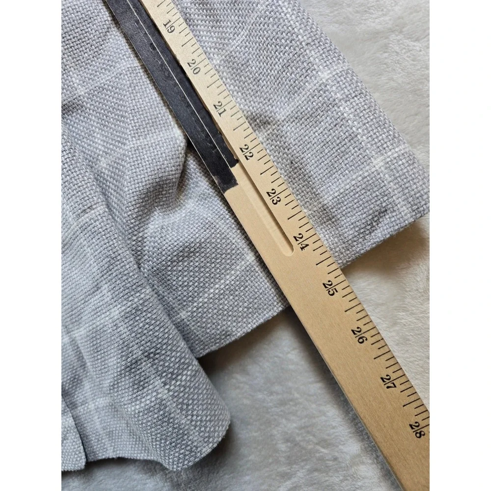 TailorByrd Linen Blazer Mens 48R 48 Gray Windowpane Sport Coat Collection