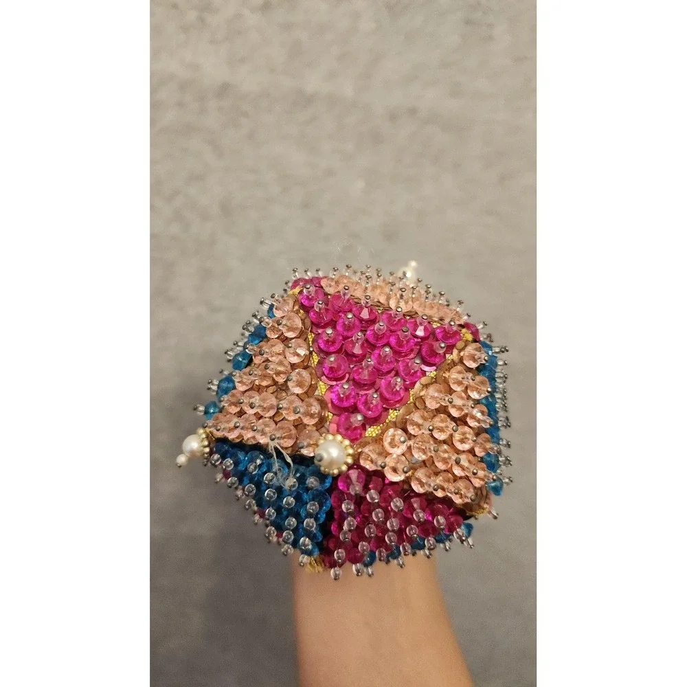 Handmade blue materials loops